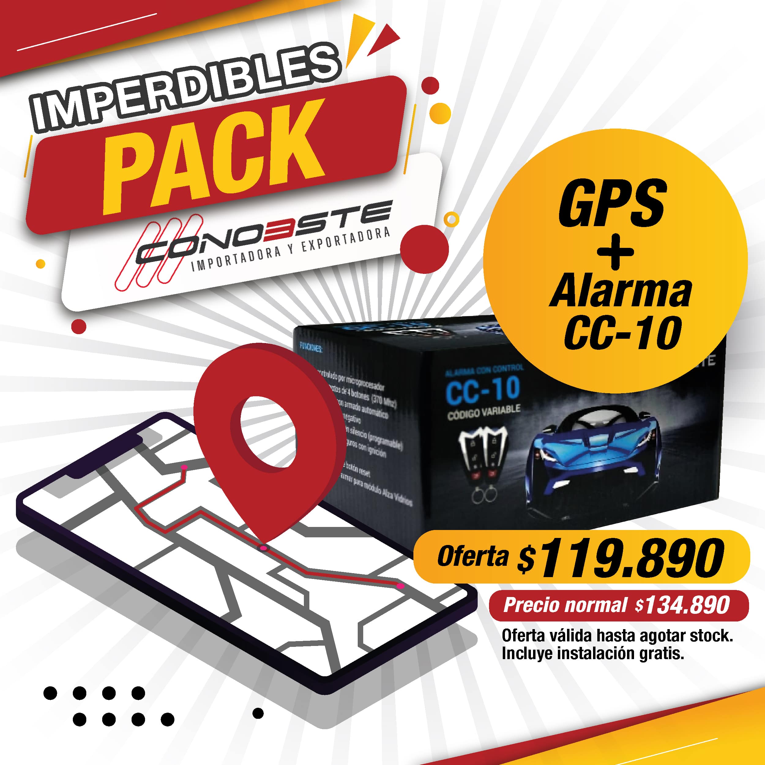 Pack GPS CE-GET02 + Alarma CC 10